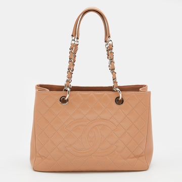 Chanel Nude Quilted Caviar Leather GST Tote