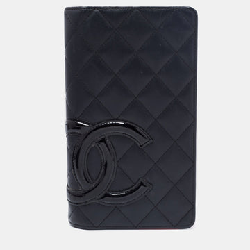 Chanel Black Quilted Leather Cambon Ligne Bifold Wallet