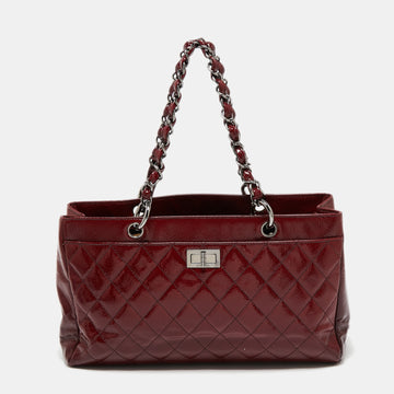Chanel Burgundy Ombre Quilted Patent Leather 2.55 Reissue Bag