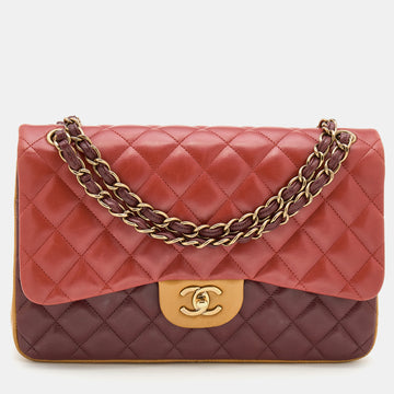 Chanel Multicolor Quilted Leather Jumbo Classic Double Flap Bag