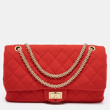 Chanel Red Quilted Jersey Reissue 2.55 Classic 227 Flap Bag