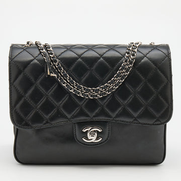 Chanel Black Quilted Leather Accordion Flap Bag