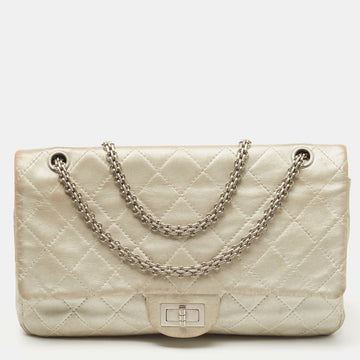 CHANEL Silver Quilted Leather 227 Reissue 2.55 Flap Bag