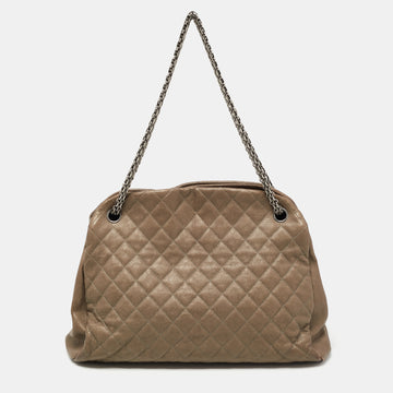 Chanel Olive Green Quilted Leather Large Just Mademoiselle Shoulder Bag