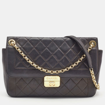 Chanel Black Quilted Leather Chic With Me Flap Bag