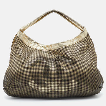 Chanel Ombre Gold Perforated Leather Hollywood CC Hobo