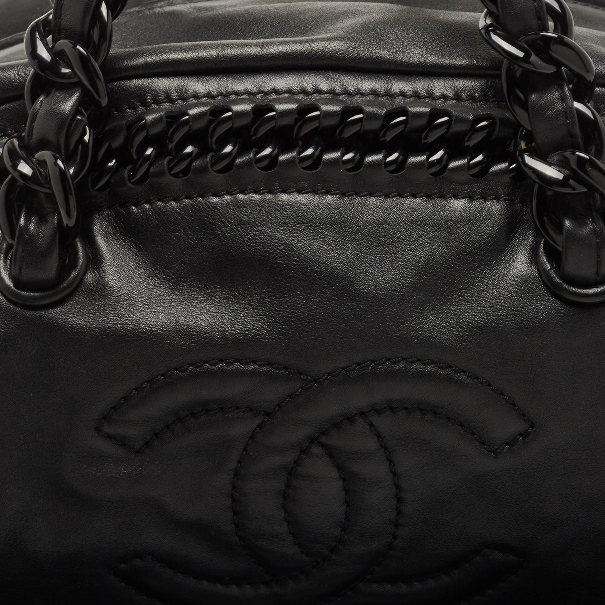 Chanel Black Luxe Ligne Bowler Bag