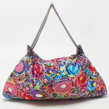 CHANEL Multicolor Quilted Printed Satin Kaleidoscope Tote