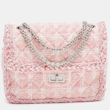 CHANEL Pink Quilted Tweed Square Reissue 2.55 Flap Bag