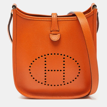 Hermes Orange Epsom Leather Evelyne TPM Bag