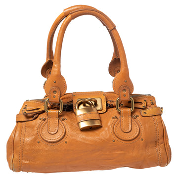 Chloe Orange Leather Medium Paddington Satchel