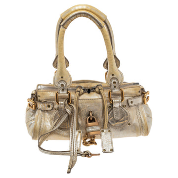 Chloe Metallic Leather Small Paddington Satchel