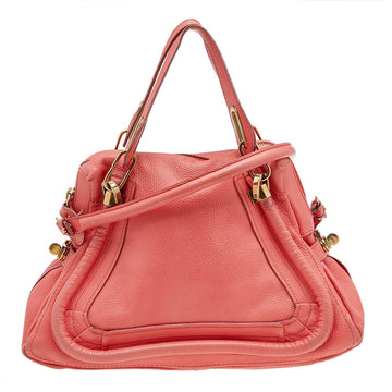 Chloe Coral Orange Leather Medium Paraty Satchel