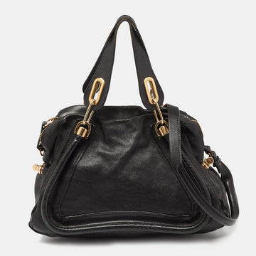 Chloe Black Leather Medium Paraty Satchel