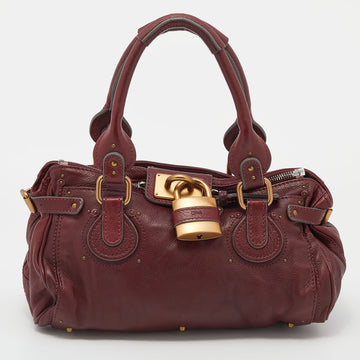 Chloe Crimson Red Leather Medium Paddington Satchel