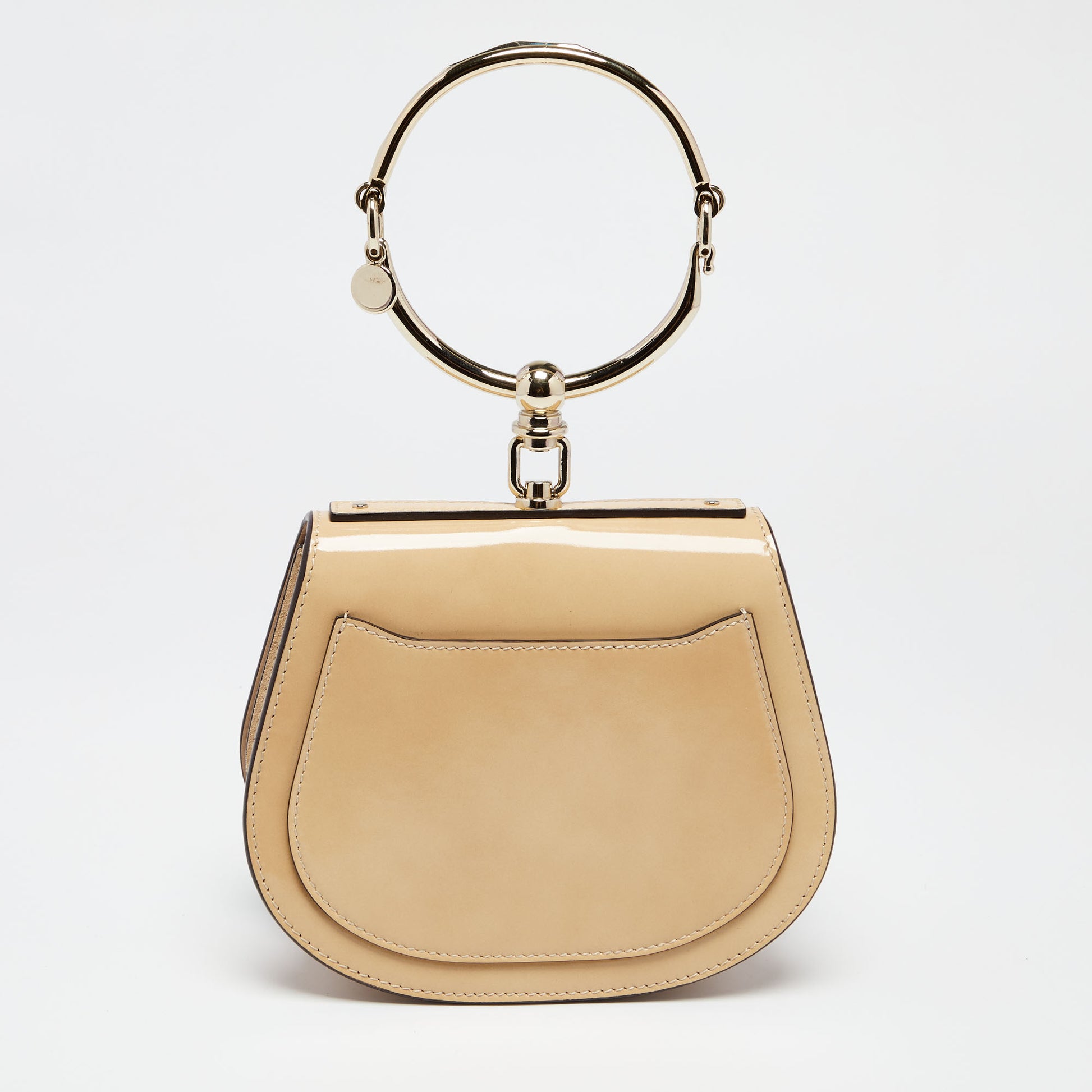 Chloe Beige Patent Leather Small Nile Bracelet Crossbody Bag Chloe