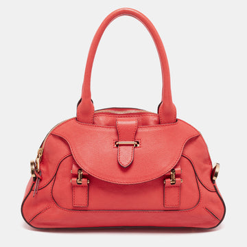 Chloe Candy Red Leather Front Pocket Satchel