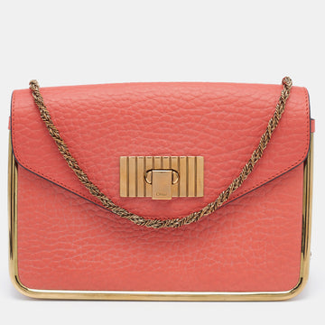 Chloe Orange Leather Sally Shoulder Bag