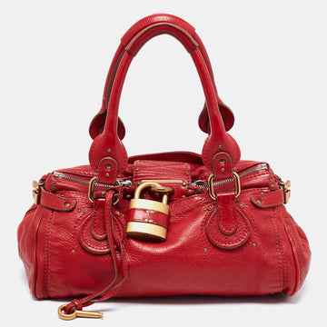 Chloe Red Leather Medium Paddington Satchel