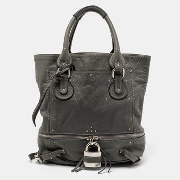 Chloe Grey studded Leather Paddington Tote