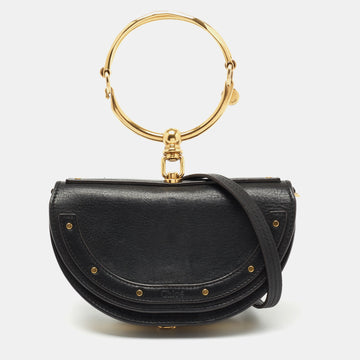 Chloe Black Leather Small Nile Crossbody Bag