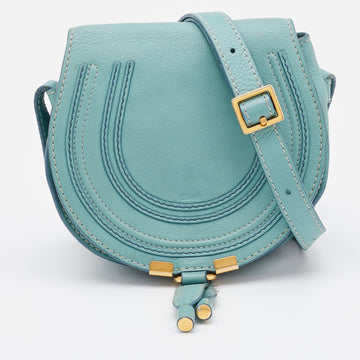 Chloe Mint Green Leather Mini Marcie Crossbody Bag