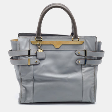 Chloe Grey/Olive Leather Shelby Shopper Tote