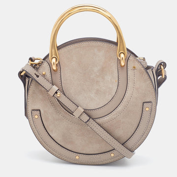 Chloe Grey Suede and Leather Pixie Shoulder Bag