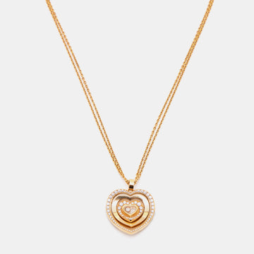 Chopard Happy Heart Happy Diamonds 18k Rose Gold Pendant Necklace