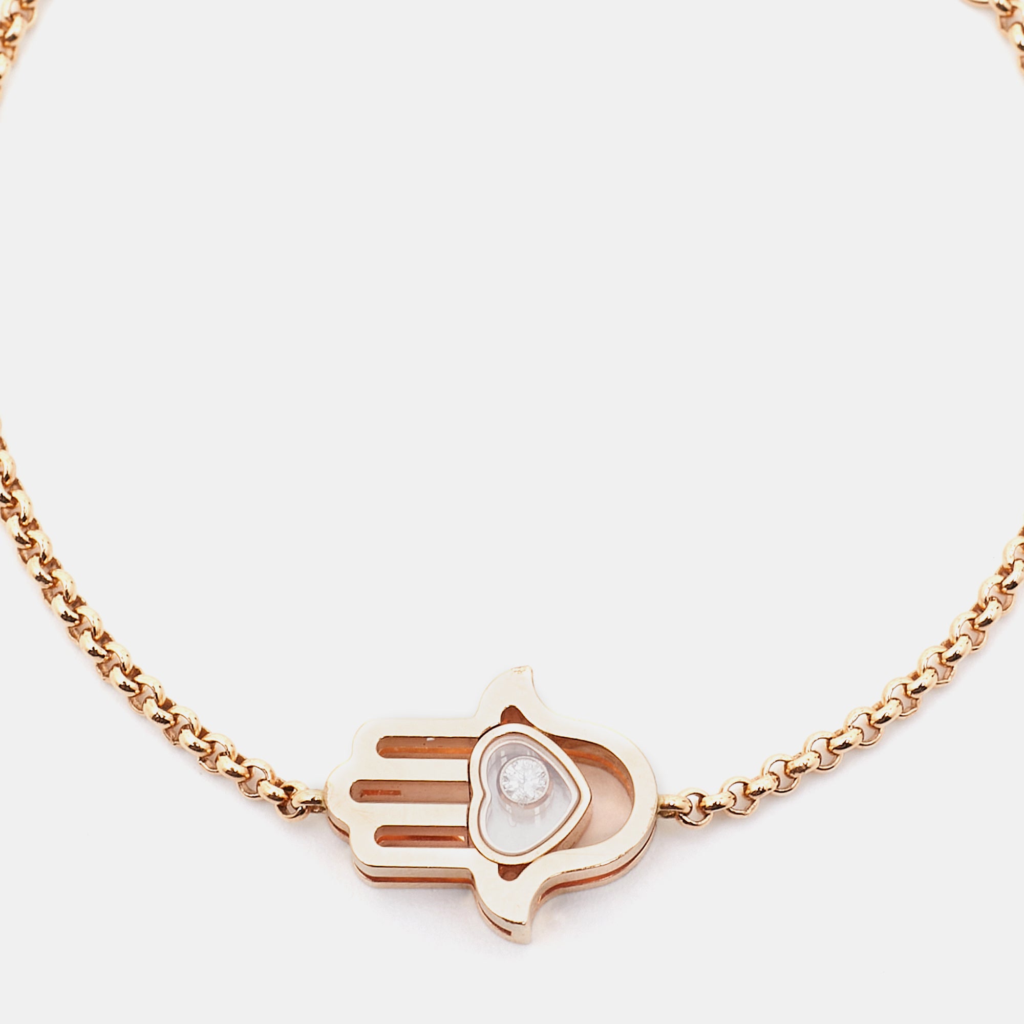 Chopard Happy Diamond Hamsa Hand 18k Rose Gold Bracelet