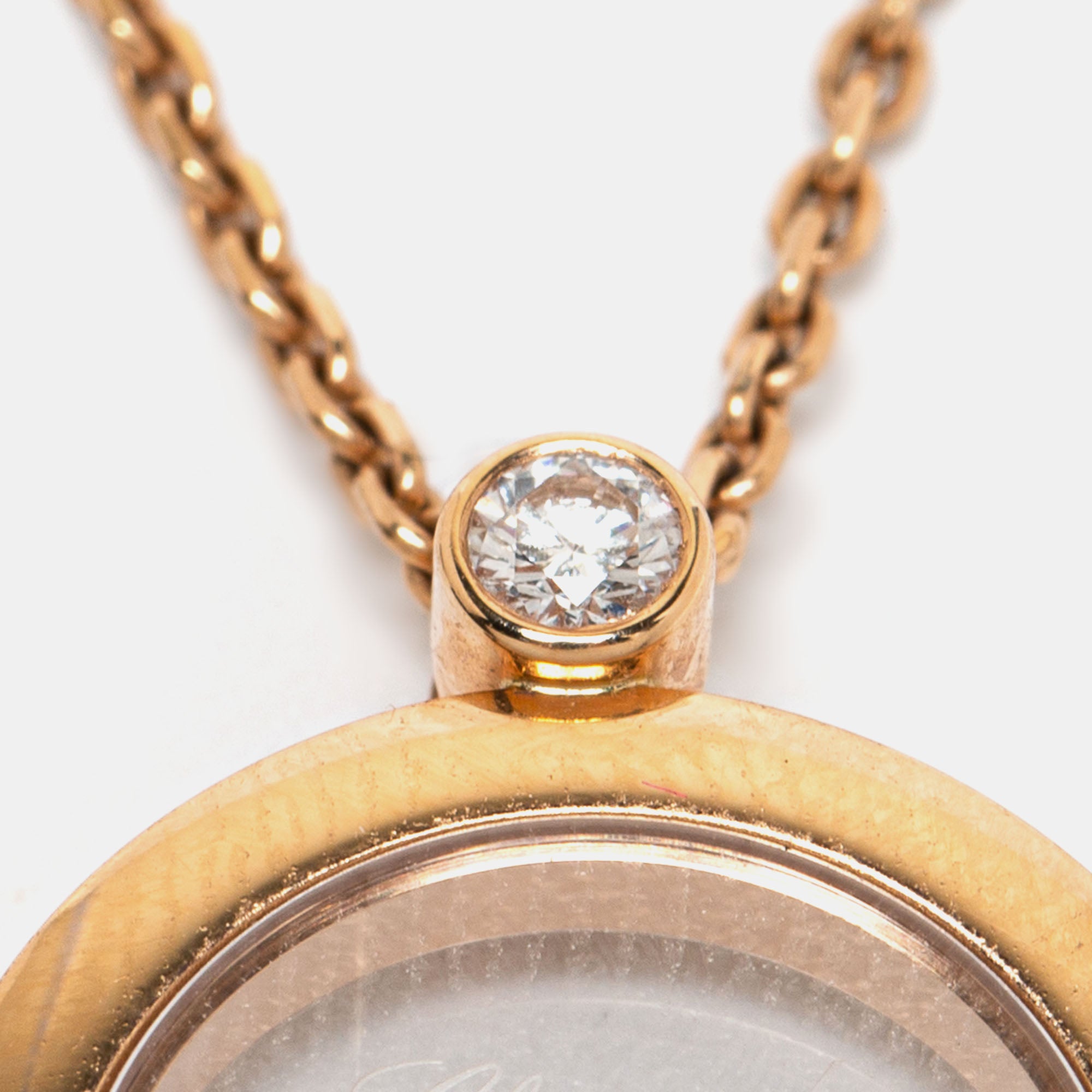 Chopard Happy Diamonds with Floating Arabic Letter 18k Rose Gold Penda