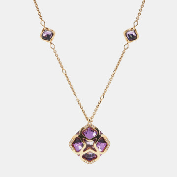 Chopard Imperiale Amethyst Diamonds 18k Rose Gold Long Necklace