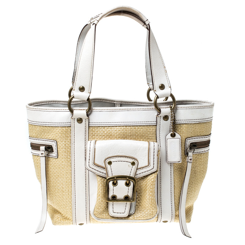 Coach best sale straw bag