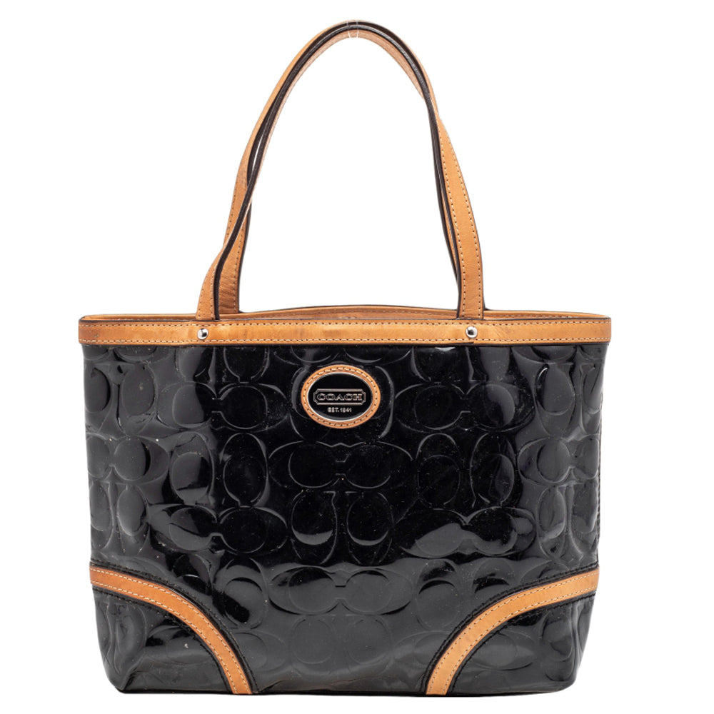 Coach embossed hotsell patent leather tote