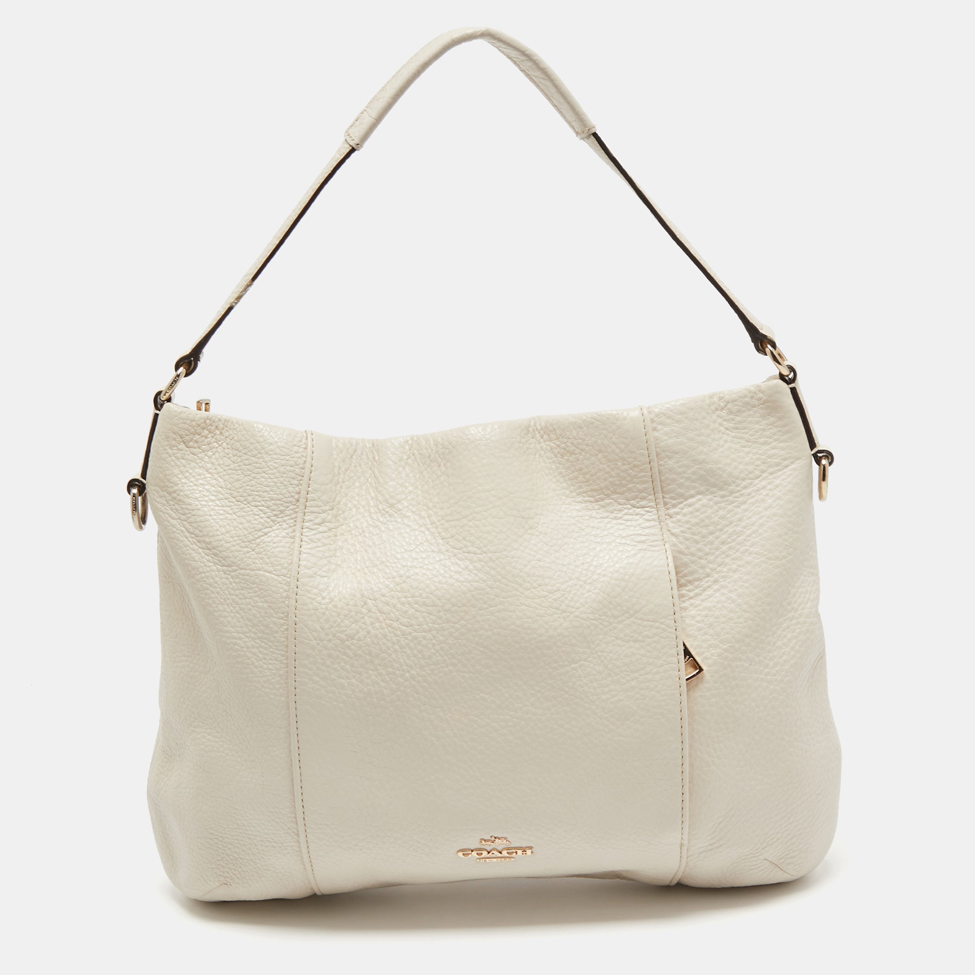 Coach cream leather online handbag