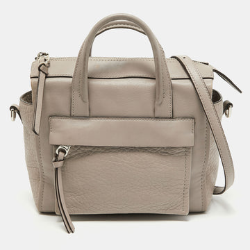 COACH Grey Leather Bleecker Riley Satchel