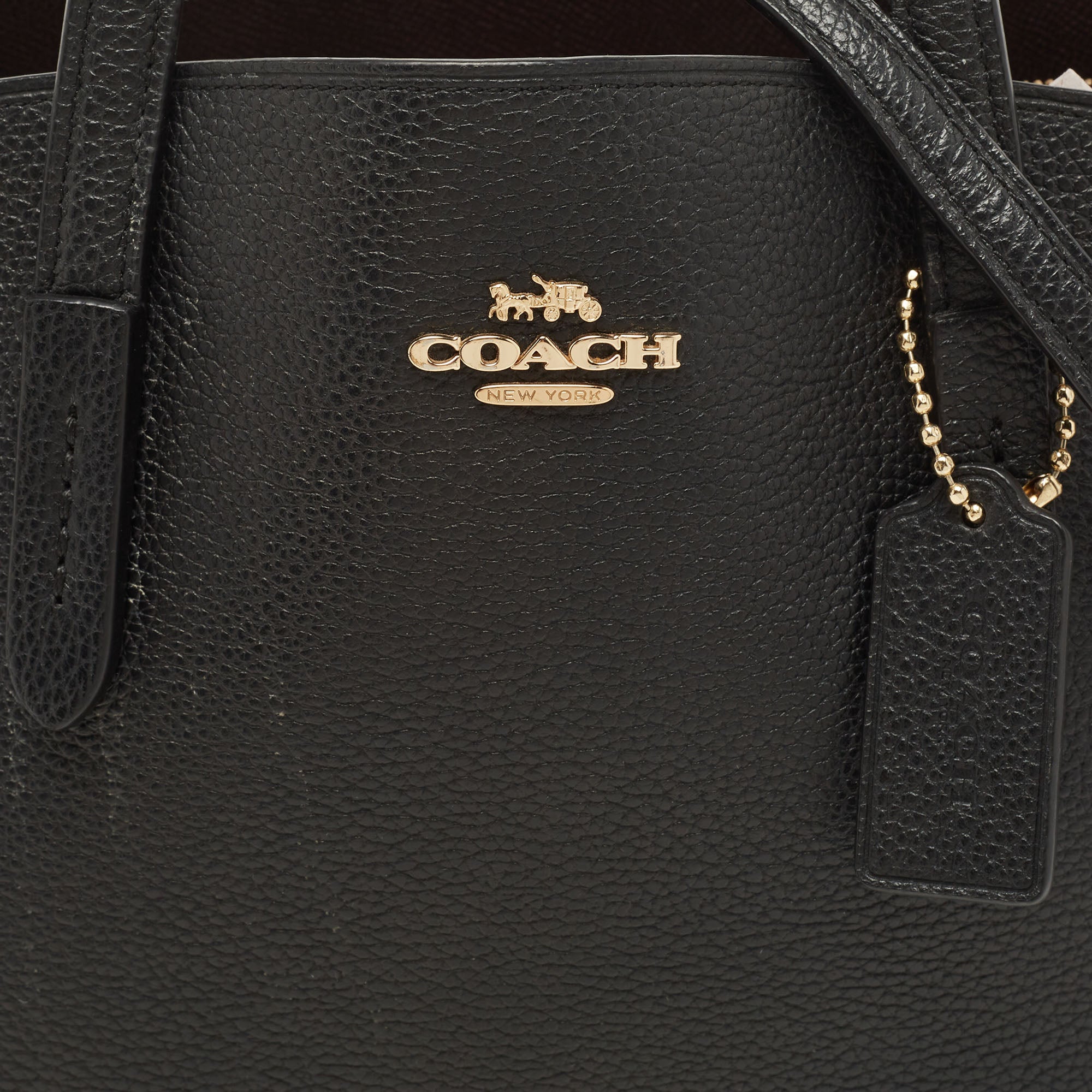 COACH Black Leather Charlie Carryall 28 Bag