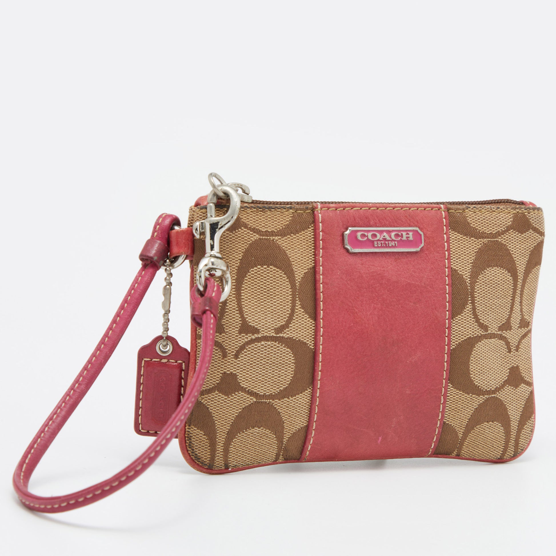 Buy Coach Signature Accessory Pouch Canvas Leather Beige Pink Like New COACH  Wristlet from Japan - Buy authentic Plus exclusive items from Japan