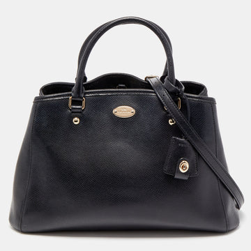 COACH Black Leather Margot Carryall Satchel