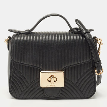 COACH Black Quilted Leather Top Handle Bag