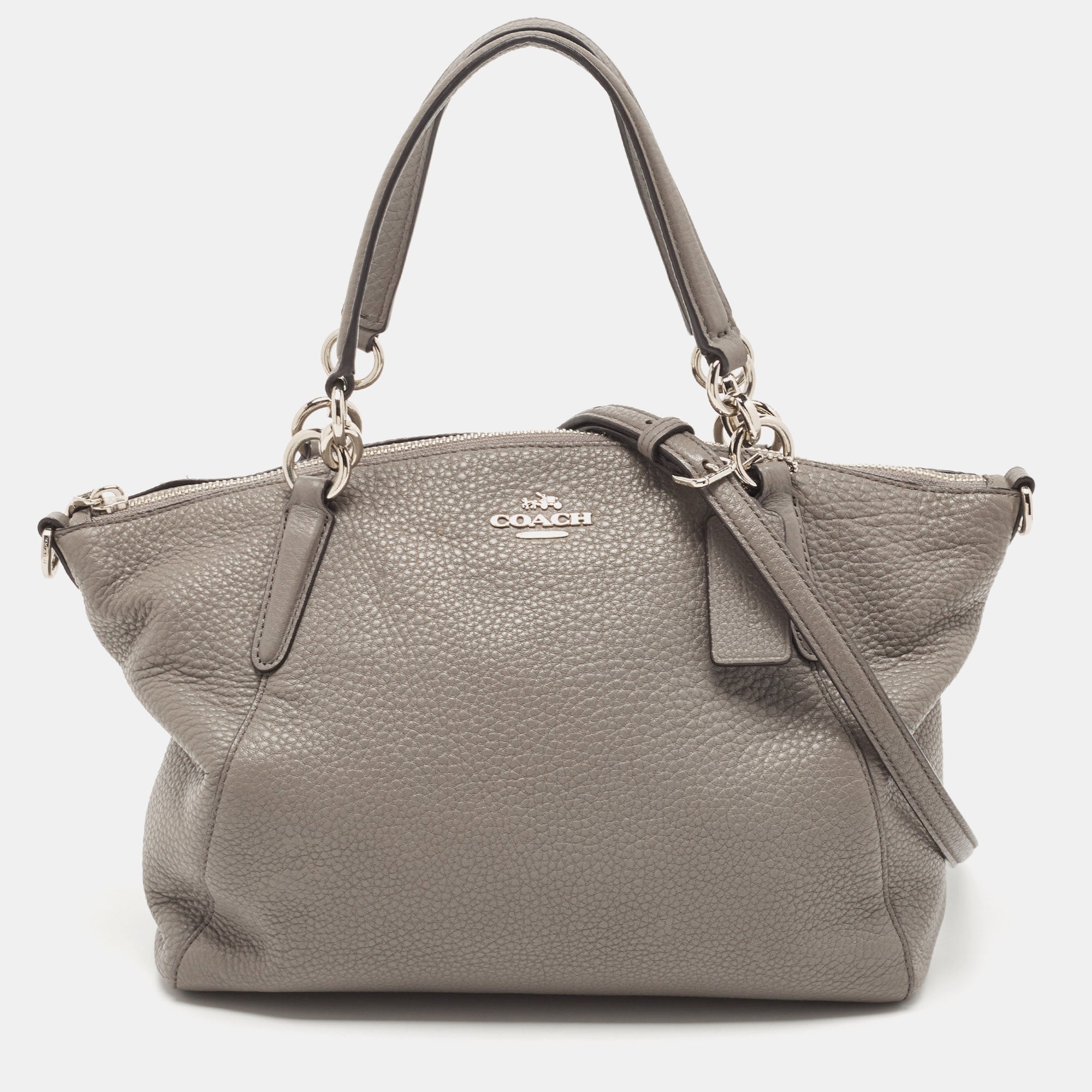 COACH Grey Leather Small Kelsey Satchel