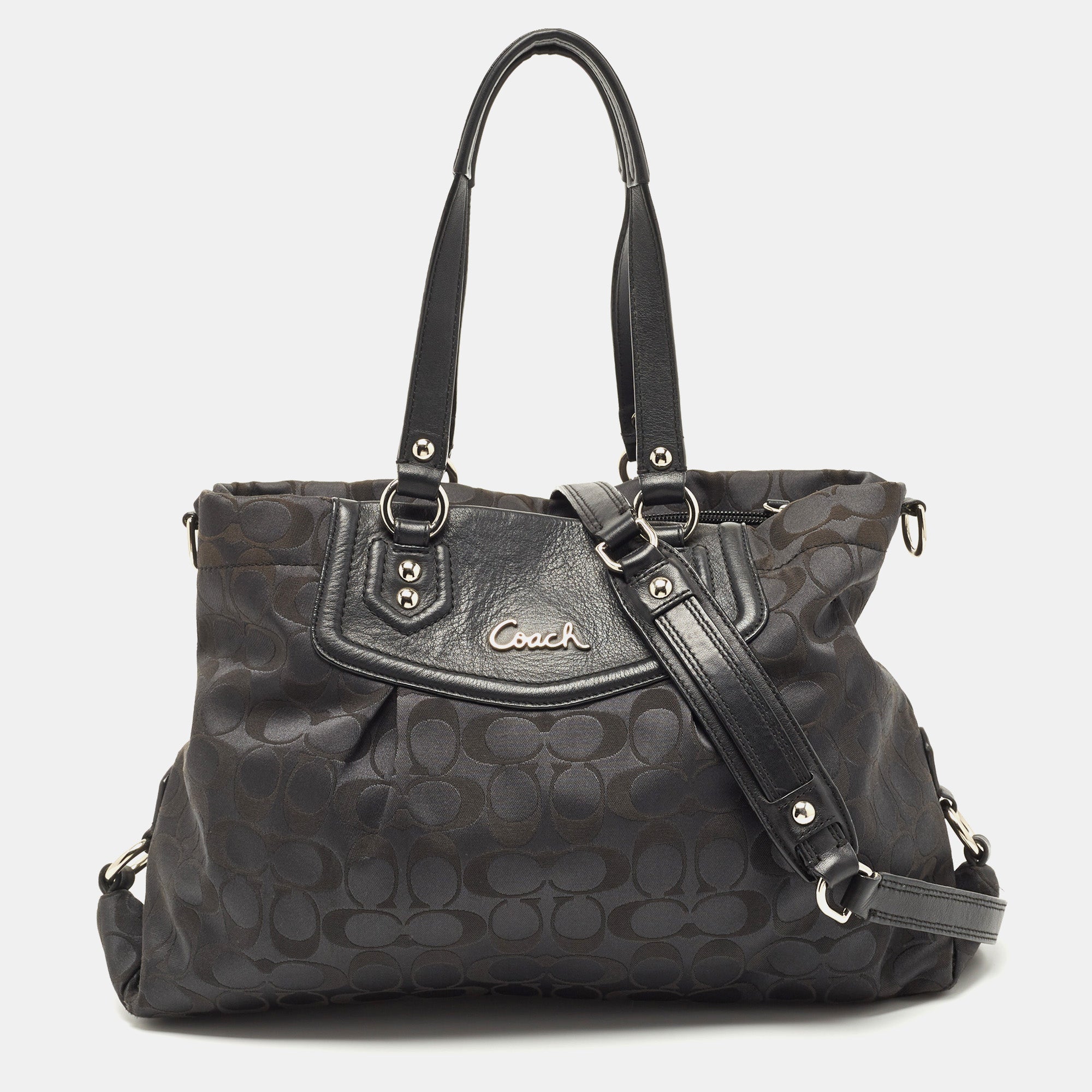 Black coach signature discount purse