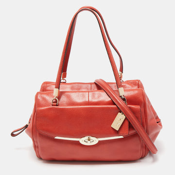 COACH Brick Orange Leather Madison Madeline East West Bag