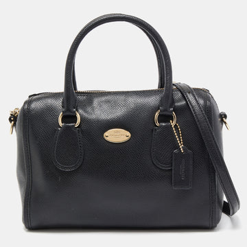 COACH Black Leather Mini Bennett Satchel