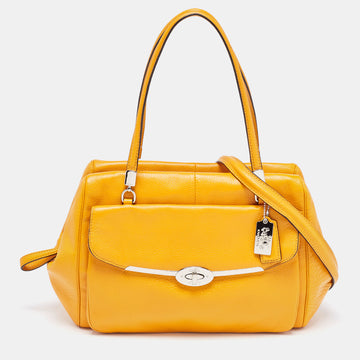 COACH Orange Leather Madison Madeline East West Bag