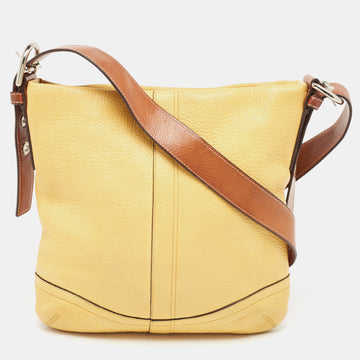 COACH Yellow/Brown Leather Crossbody Bag