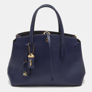 COACH Blue Leather Cooper Carryall Satchel