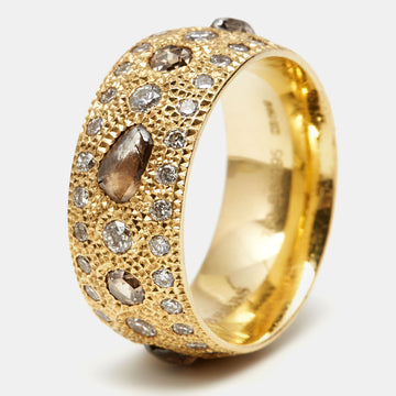 De Beers Talisman Diamonds 18k Yellow Gold Ring Size 52