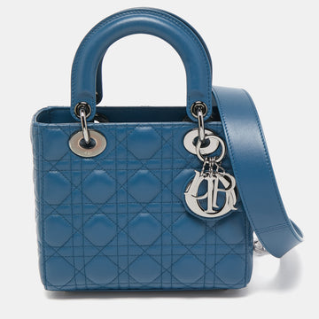 DIOR Dark Blue Cannage Leather Small My ABC Lady  Tote