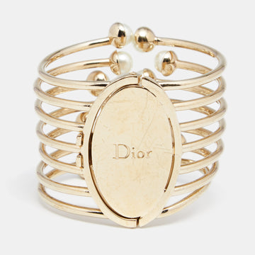 DIOR Gold Tone ific Cuff Bracelet M